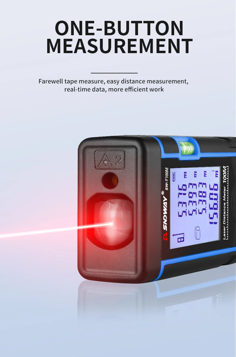 SNDWAY Laser Distance Meter High Precision 40M 50M 60M 70M 80M 100M 120M Laser Rangefinder Trena Measure Tape Construction Tools