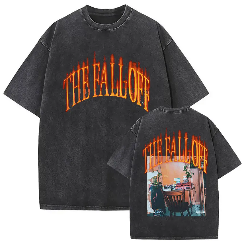 Camisetas Gráficas Vintage J.Cole The Fall Off Album 2026 para Homens e Mulheres, Estilo Gótico, T-shirt Oversized com Decote Redondo, Moda Punk Stree