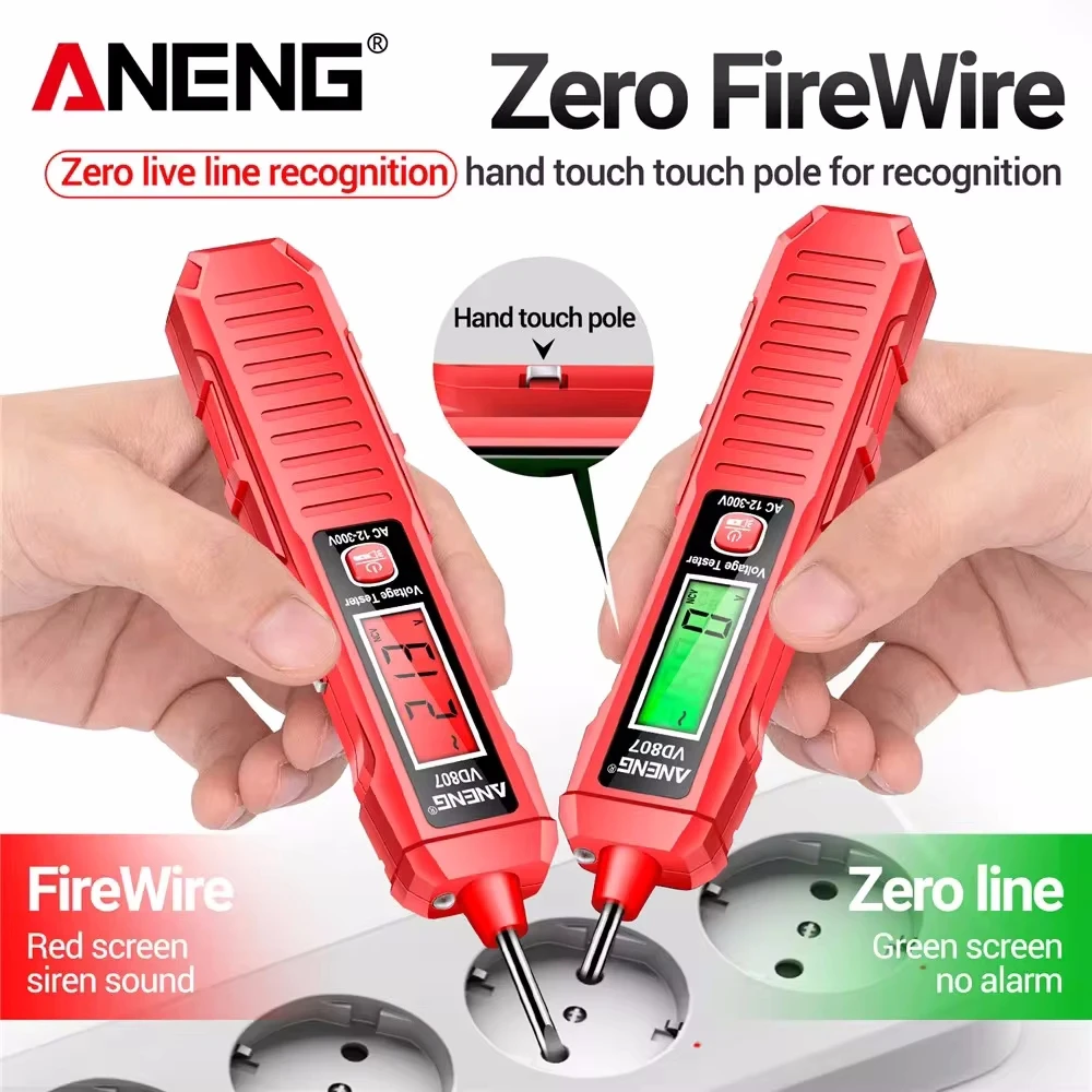 ANENG VD807 Digital 24-300V Portable Screwdriver Indicator Voltage Detectors Electric Tester Pen AC NCV Electroprobe Tools