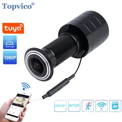 Topvico Tuya Video Spioncino Telecamera Wifi Rilevazione movimento Visualizzatore porta Video-occhio Citofono wireless Sicurezza domestica Registrazione automatica