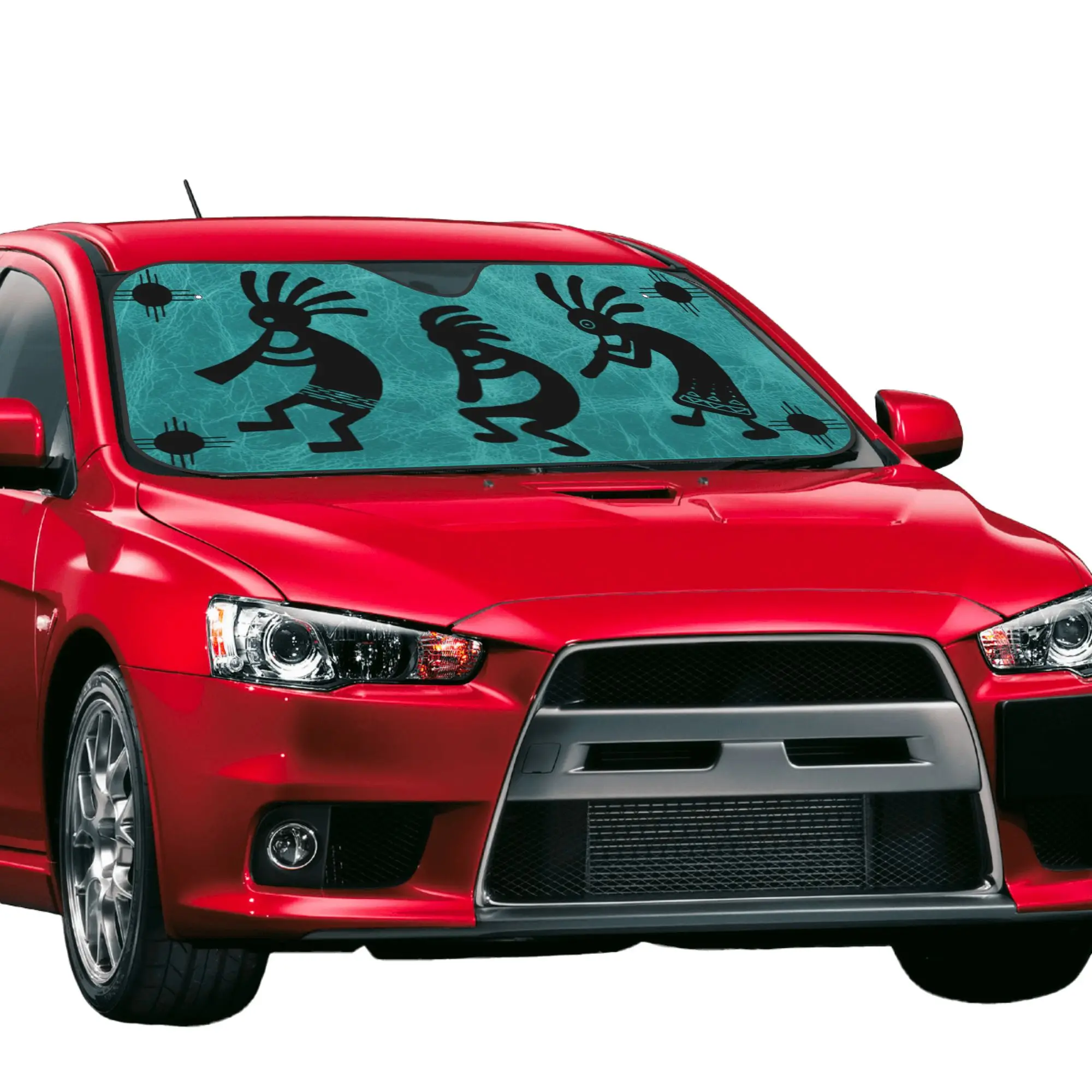 Windshield Sun Shade Car Southwest Tribal Native Kokopelli Solar Reflector Protector Visor Screen Cover Vehicle Windscreen
