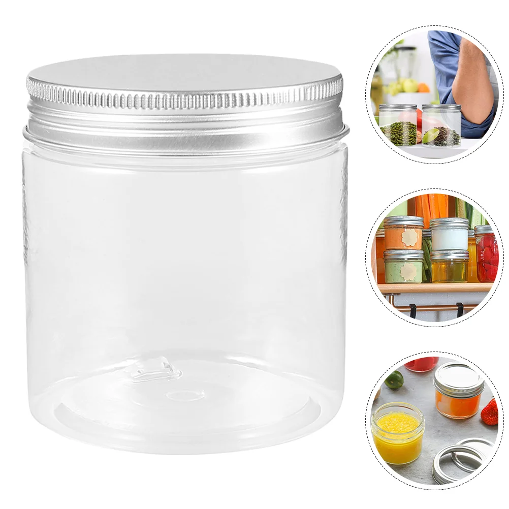 

Silver Aluminum Cap Bottle Plastic Jam Bottles Household Small Mason Jarss Sealing Small Mason