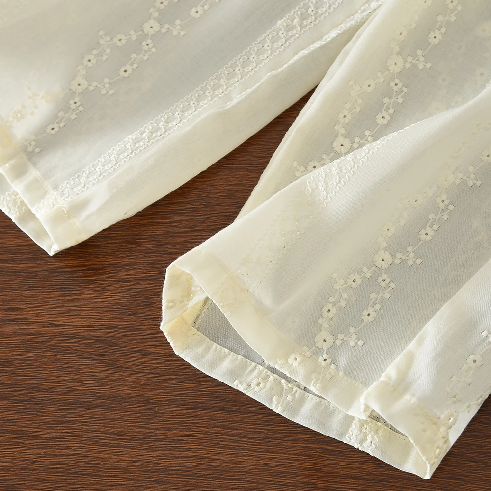 Sommerliche Freizeitkleidung für Mädchen von 3-7 Jahren: Blaues Kurzarm-Oberteil + Weiße Weste + Bedruckte Hose – Detail 13