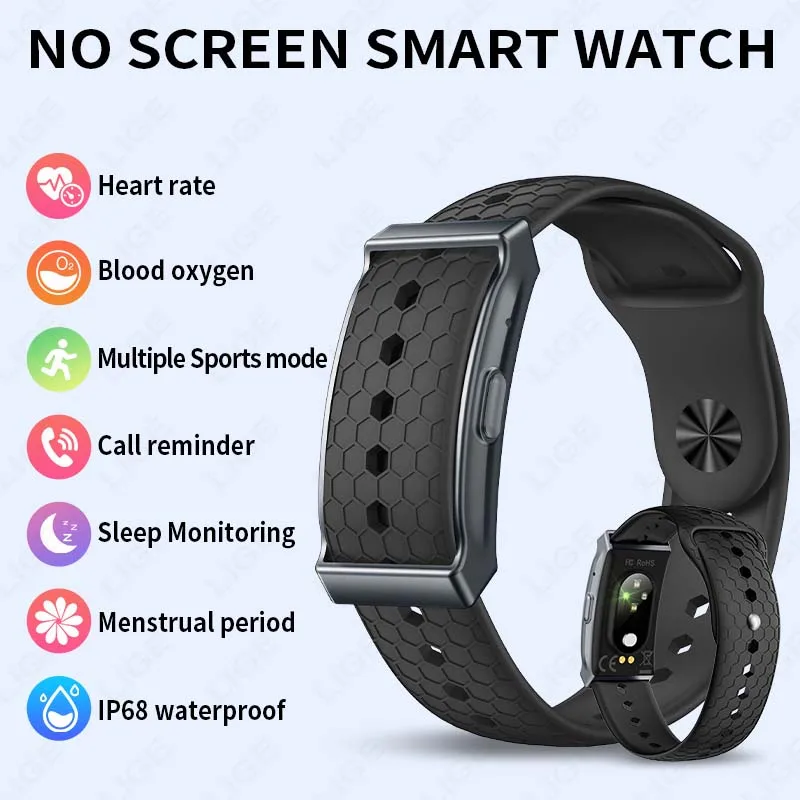 

LIGE Sports Fitness Tracker Band Electronic Bracelet Heart Rate Monitor No Screen Smart Watch Pedometer Men Smartwatch 2025 Lady