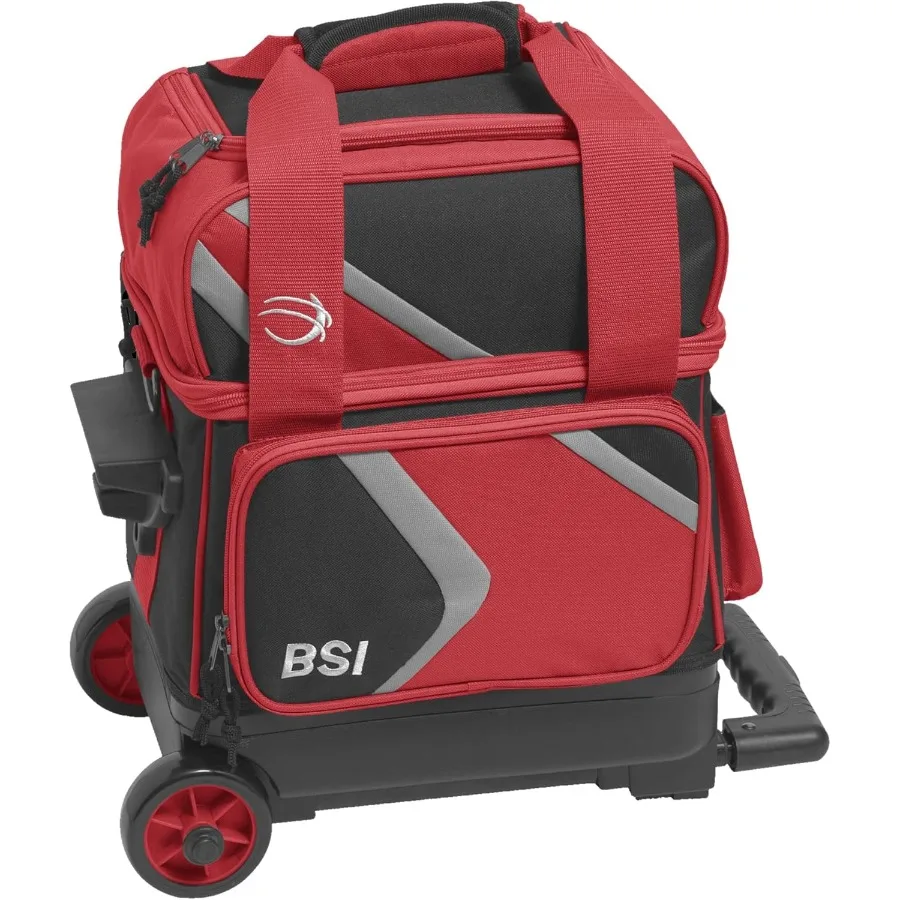 

BSI Dash Roller Bowling Bag with Smooth Rolling Wheels Padded Ball Compartment Retractable Locking Handle and Shoe Pocket for E