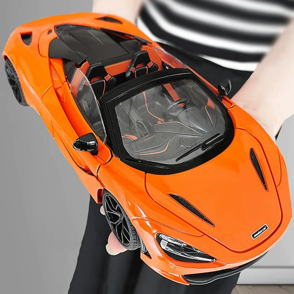 1:18 720S GTR SKYLINE alliage Supercar modèle moulé sous pression voiture jouet roue avant direction son lumière retirer véhicules adulte cadeau pour garçon