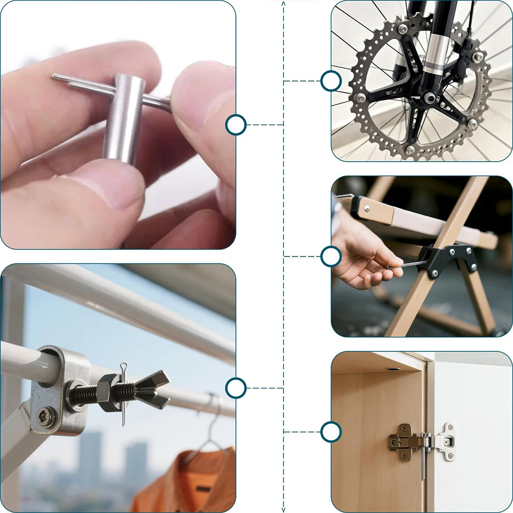 340 قطعة 6 أحجام 304 الفولاذ المقاوم للصدأ كوتر دبوس مجموعة متنوعة قوي قفل دبابيس مجموعة للاستخدام الميكانيكي RV دبابيس معدنية صغيرة