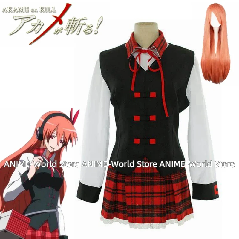 S-3XL Anime Akame Ga Kill Zero Chelsea Cosplay Costume uniform Wig Halloween Carnival Costume Custom size Any Size