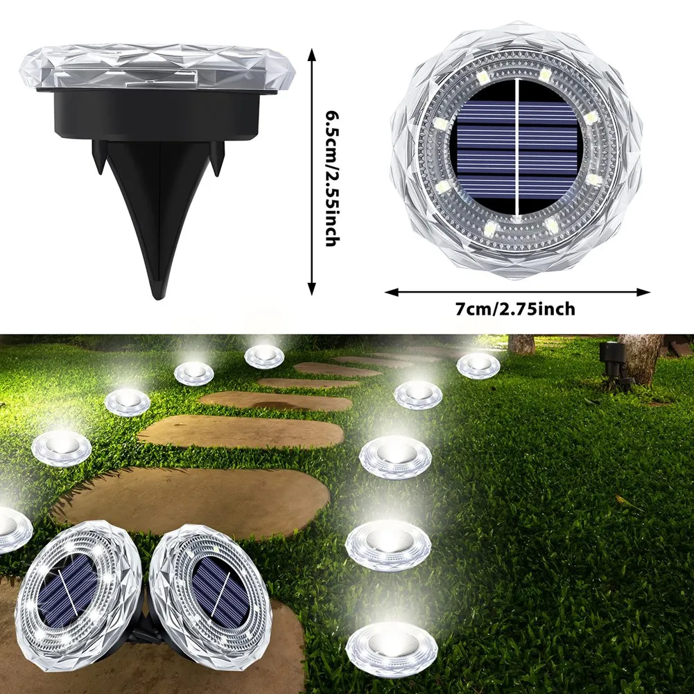 AB41-For Yard For Patio Pathway Solar Ground Lights 8 Pack Waterproof Outdoor Led Solar Garden Lights