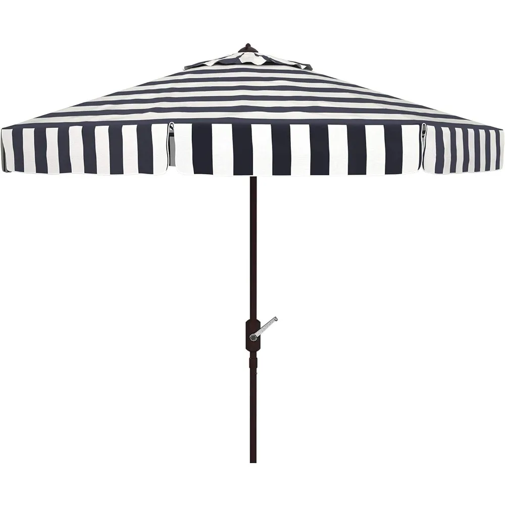 Black and white 11 foot circular outdoor UV protection umbrella suitable for beach, garden, etc. Free shipping