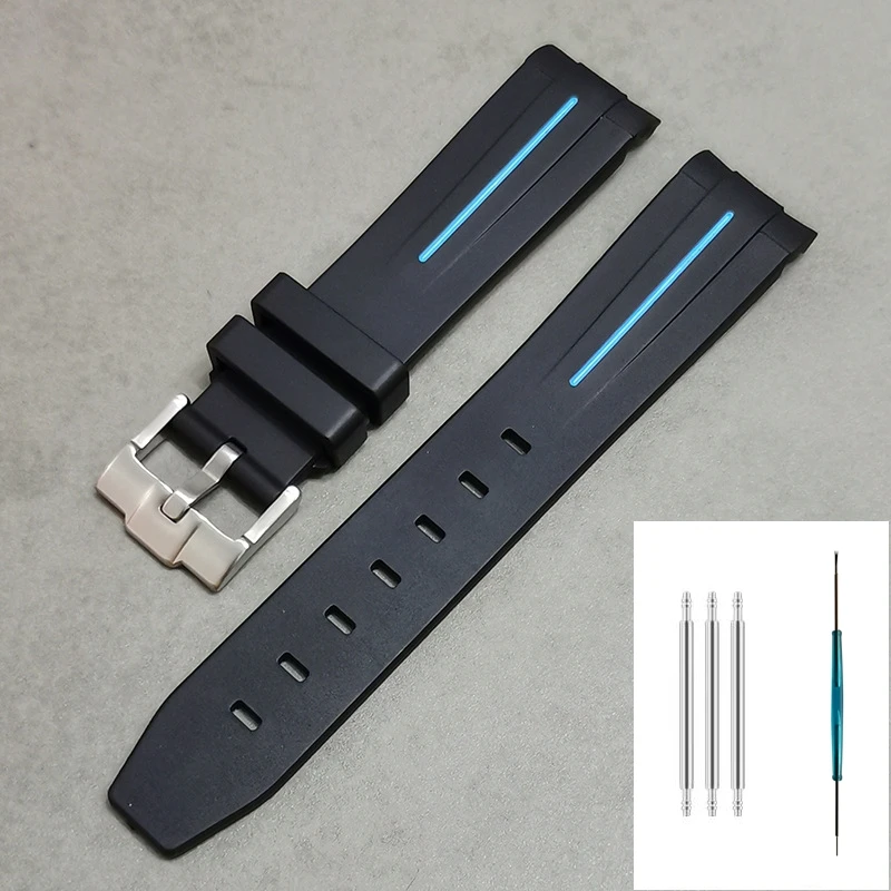 For MoonSwatch Curved Interface Rubber 20mm Universal Watch Strap Men Women Waterproof Wristband Sports Watchband Rolex Bracelet