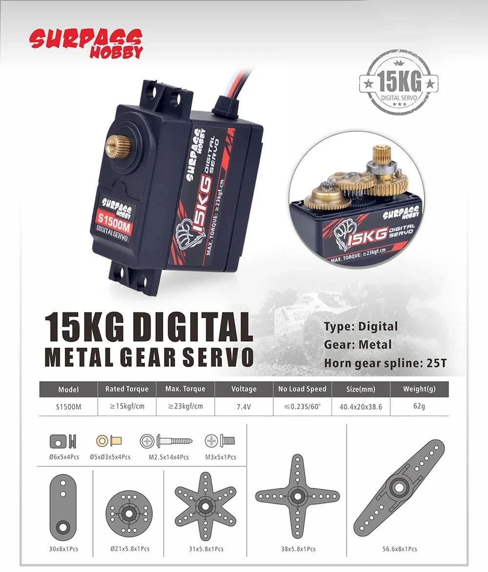 تجاوز هواية أجهزة رقمية 9G 17G 25G 6 كجم 9 كجم 15 كجم 20 كجم ميتال جير مايكرو سيرفو ل 1/8 1/10 RC سيارة طائرة طائرة روبوت شراعية