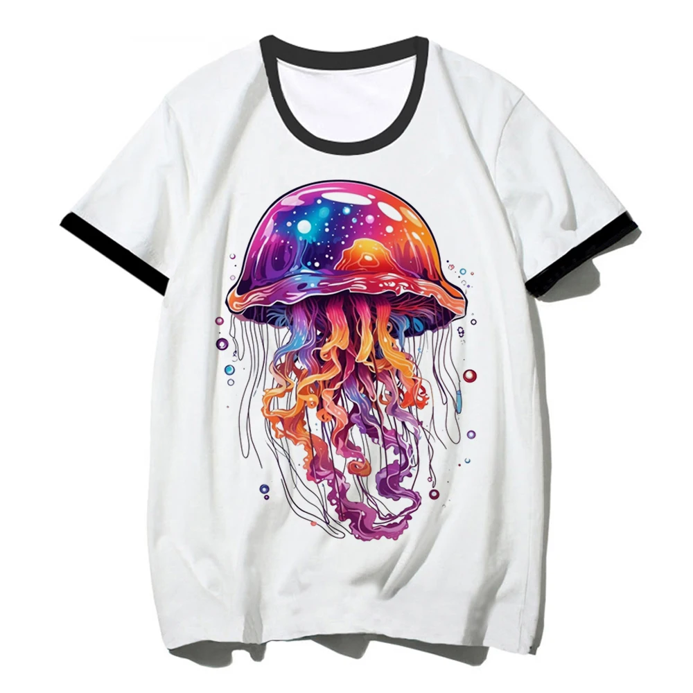 Jellyfish t-shirts women funny summer Tee female harajuku anime streetwear clothing