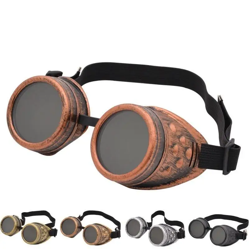 Retro Steampunk Goggles, Adjustable Cosplay Eye Wear Halloween Role Play Prop Stage Performance Accessories〔CC88〕