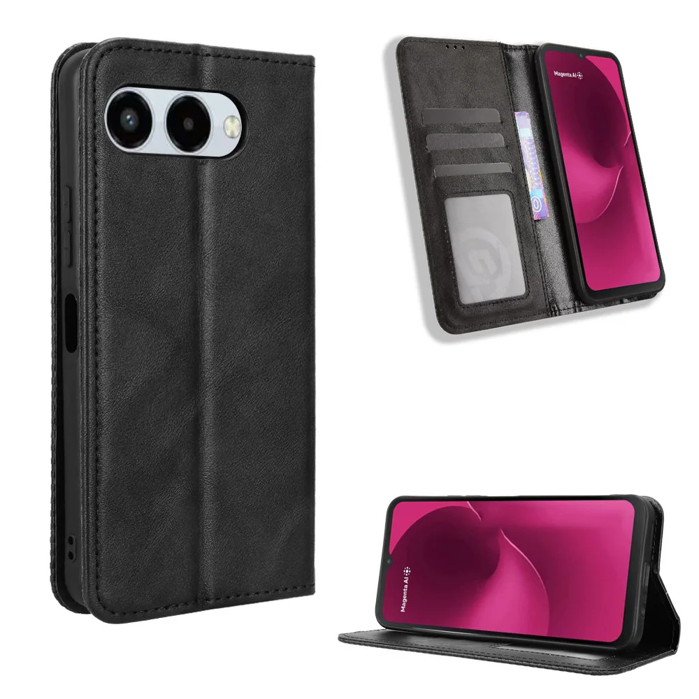 ل T-Mobile Revvl 8 5G Revvl8 الفاخرة الوجه محفظة من جلد PU الامتزاز المغناطيسي الحال بالنسبة T Phone 3 5G TPhone3 حقيبة الهاتف