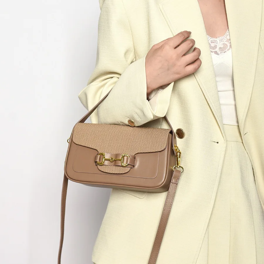 

Autumn/Winter Fashionable Stylish Minimalist Box Bag High-End Handbag Niche Color-Blocking Shoulder Bag Commuter Crossbody Bags