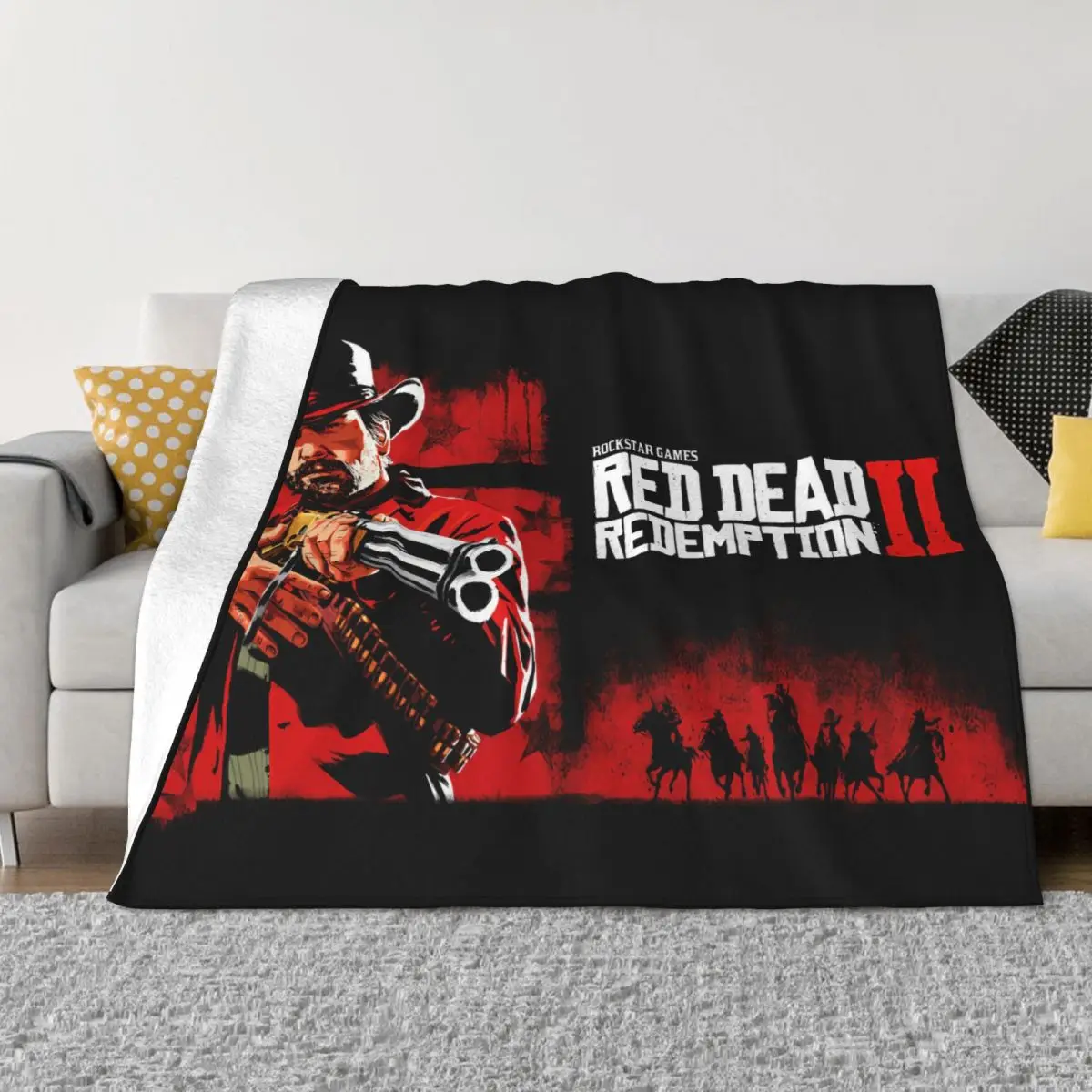 Red Dead Redemption 2 RDR2 Fleece Throw Blanket US West cowboy Blanket for Sofa Bedroom Ultra-Soft Bed Rug