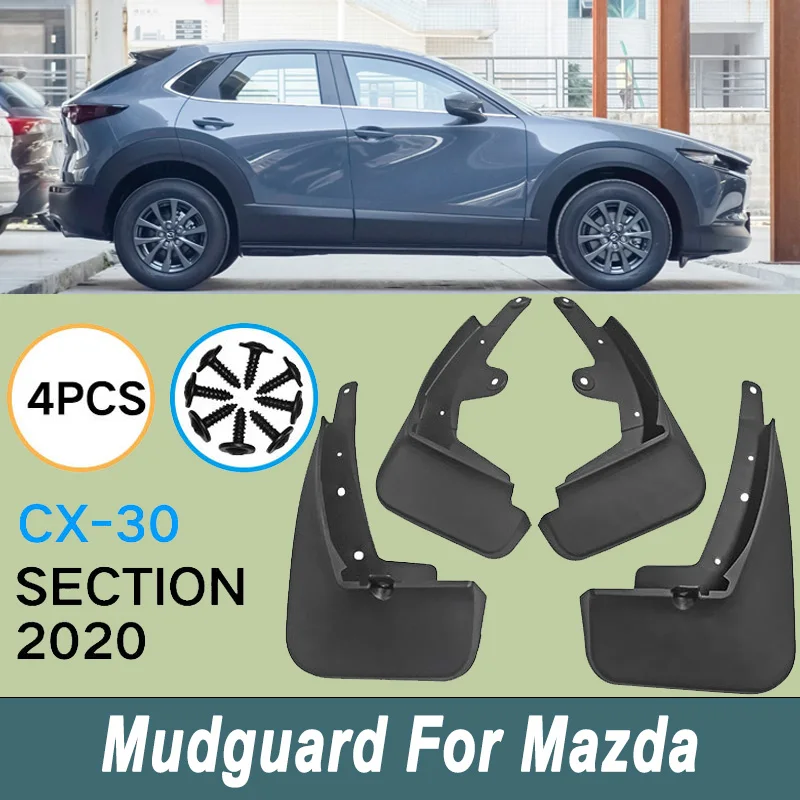 

For Mazda CX-30 2020 Automotive Tire Mudguard Waterproof Prevent Mud Splashing Car Mud Flaps Fender Trim 4pcs Accessories