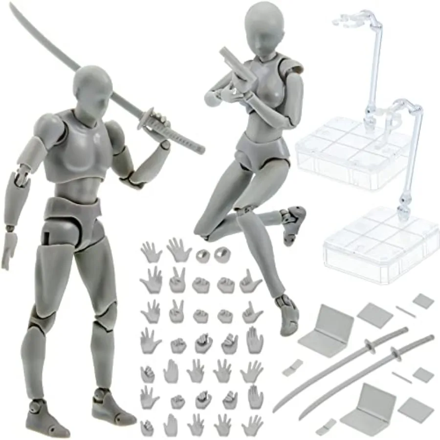 

Yookeer Body Set, Drawing Action Figures Female and Male PVC Drawing Doll Human Model Manikin Art Mannequin Figures with Joints