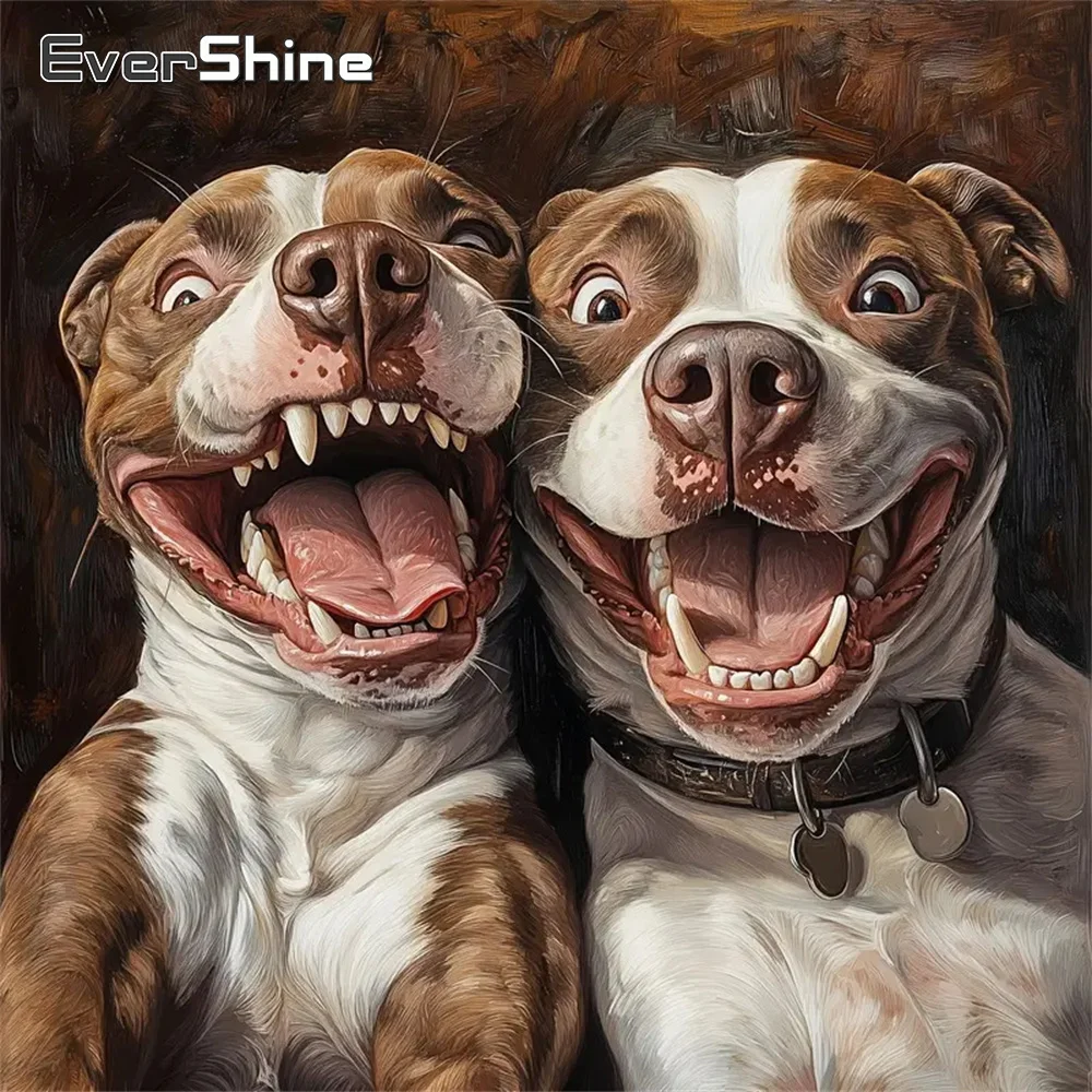 Evershine 5D-Diamantgemälde zum Selbermachen, Hund, Tiermuster, für Erwachsene, Anfänger, Stickerei, Bild von Strasssteinen, Mosaik, Wandkunst
