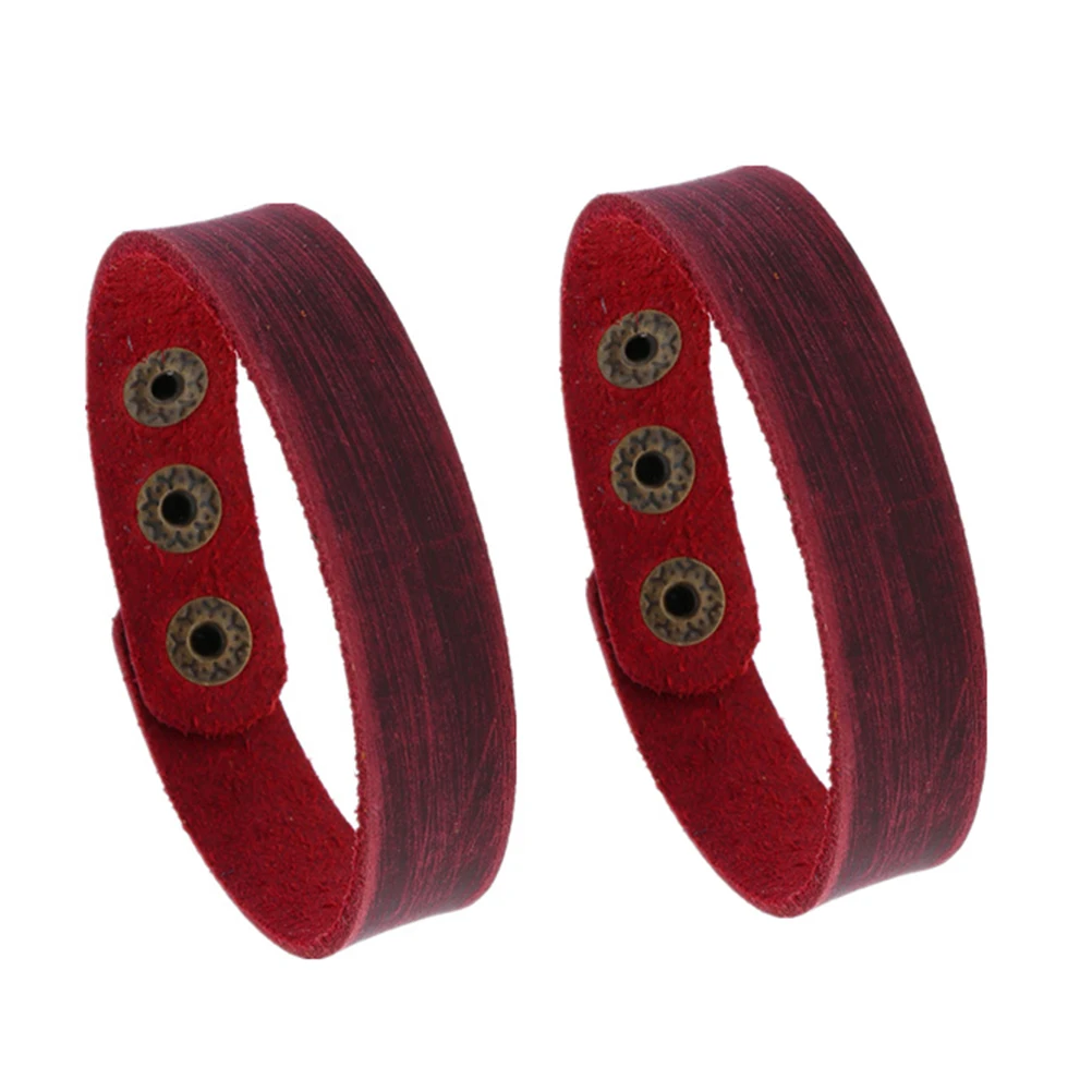 

4pcs 1.6Cm Cowhide Bracelet Simple Wrist Chain For Unisex Daily Wear Party Prom Gift Jewelry Accessory Hand Chain For