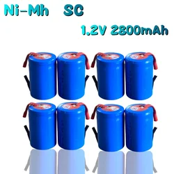 Nowy akumulator 4/5SC SC Sub C NI-MH o dużym rozładowaniu 1,2 V 2800 mAh Akumulatory Ni-MH z zakładkami spawalniczymi