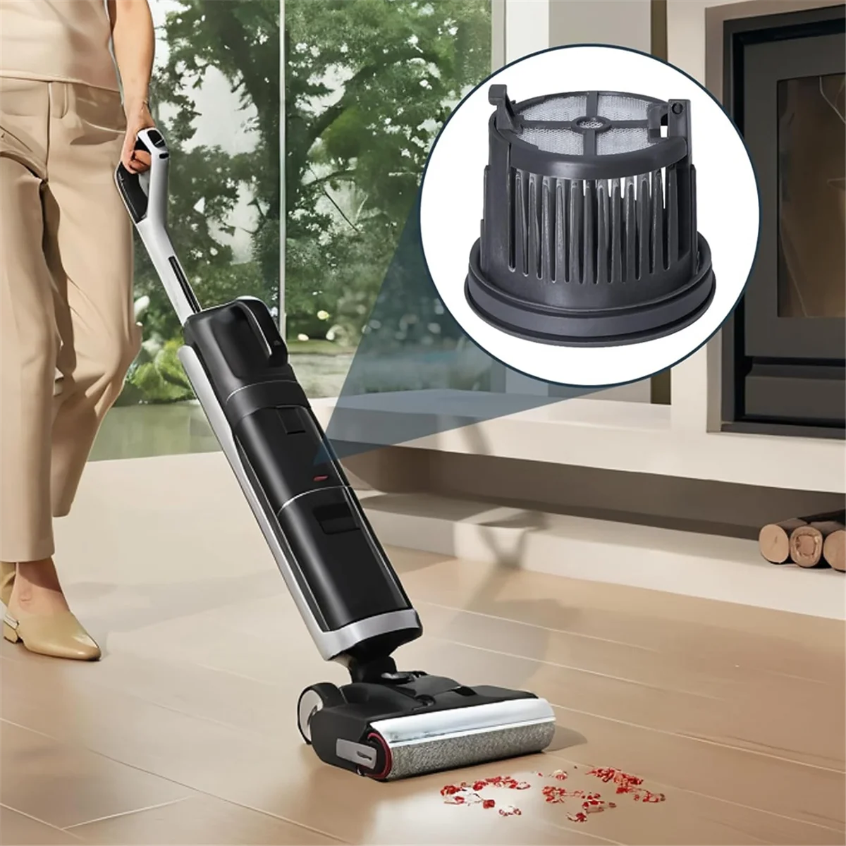 استبدال فلتر HEPA لمرشحات المكنسة الكهربائية المزدوجة الرطبة والجافة Dreame H14 / H14 Pro / H14