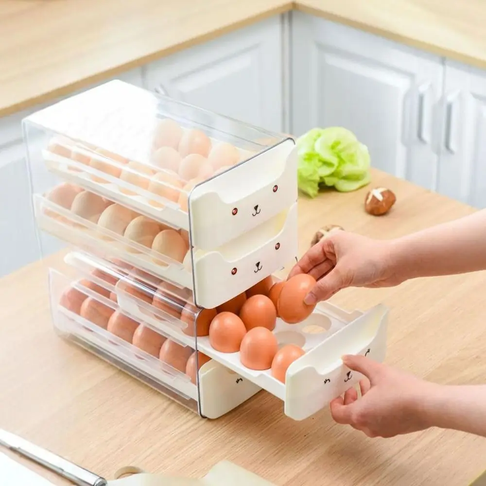 Transparent Egg Storage Box Fresh-keeping Drawer Type 18/36 Grid Egg Container Space Saving Stackable Egg Basket Refrigerator