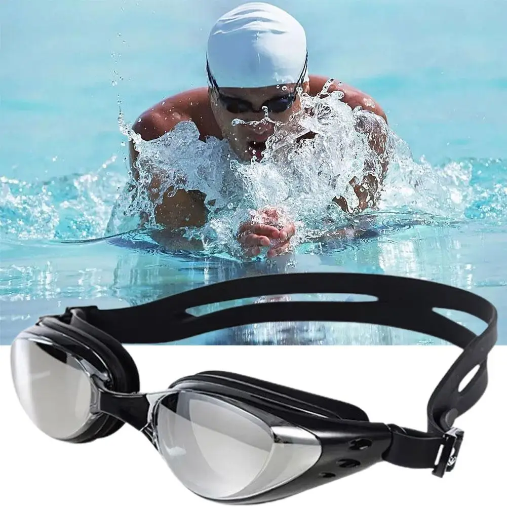 Swimming Goggles For Adult Men And Women High-Definition Waterproof And Anti Fog Electroplating Large Frame Swimming Goggle X4T9