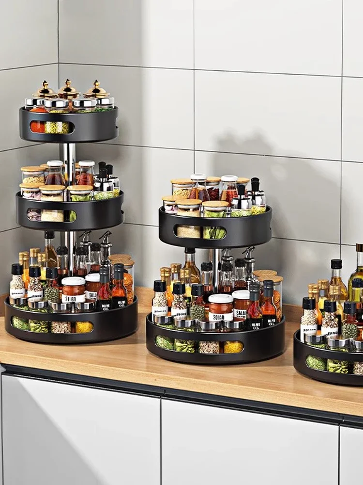 kitchen 360 degree rotating seasoning rack