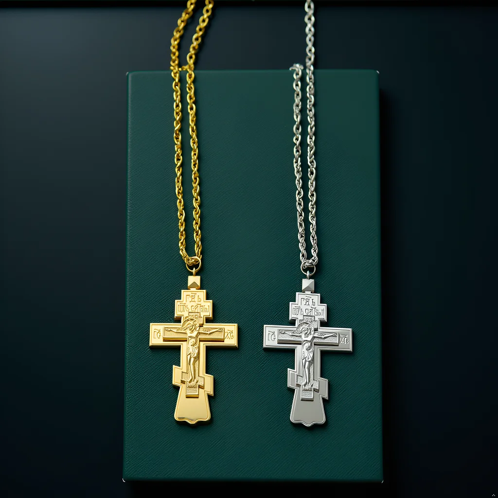 HTISOK Eastern Orthodox Crucif - Cross Pendant Necklace Gold recension och pris