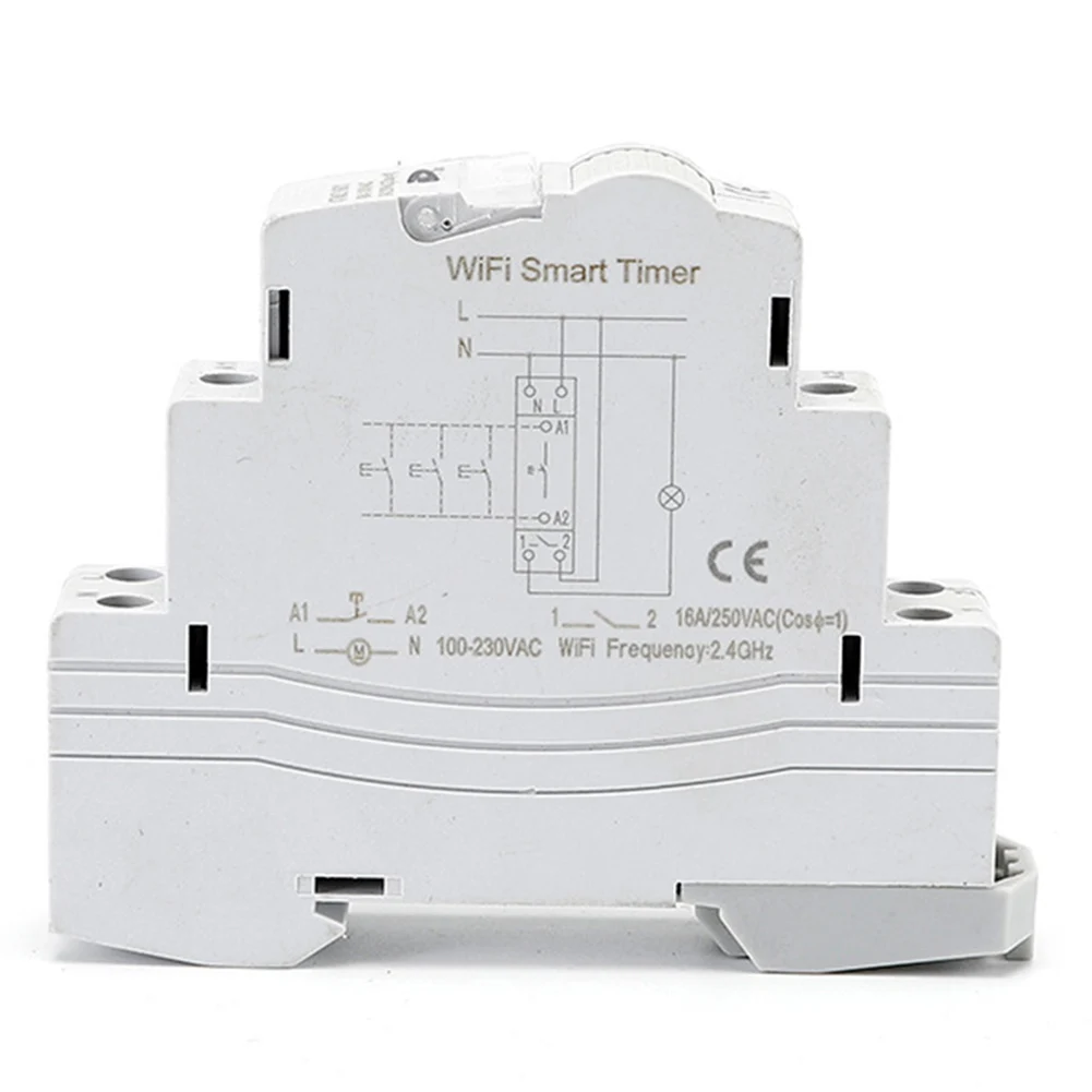 ATMS1601 Wireless Remote Control WiFi Smart Timer Switch 100-240VAC 50/60Hz Din Rail Time Switch For Electrical Equipment