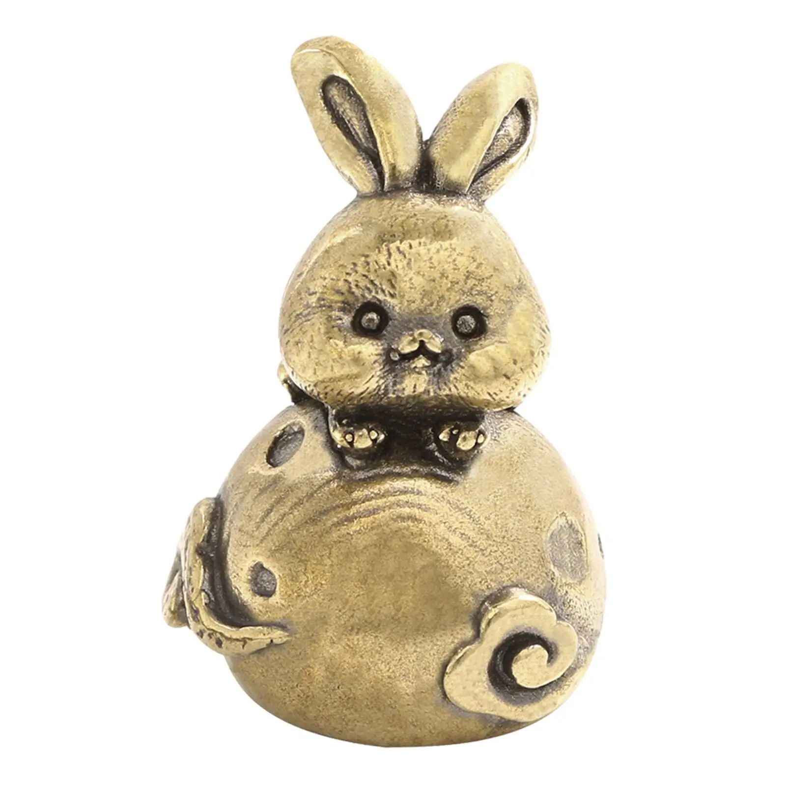 Brass Bunny Statue Collections Vivid Details Home Decor Art Crafts Table Ornament for Office Indoor Patio Entrance Living Room