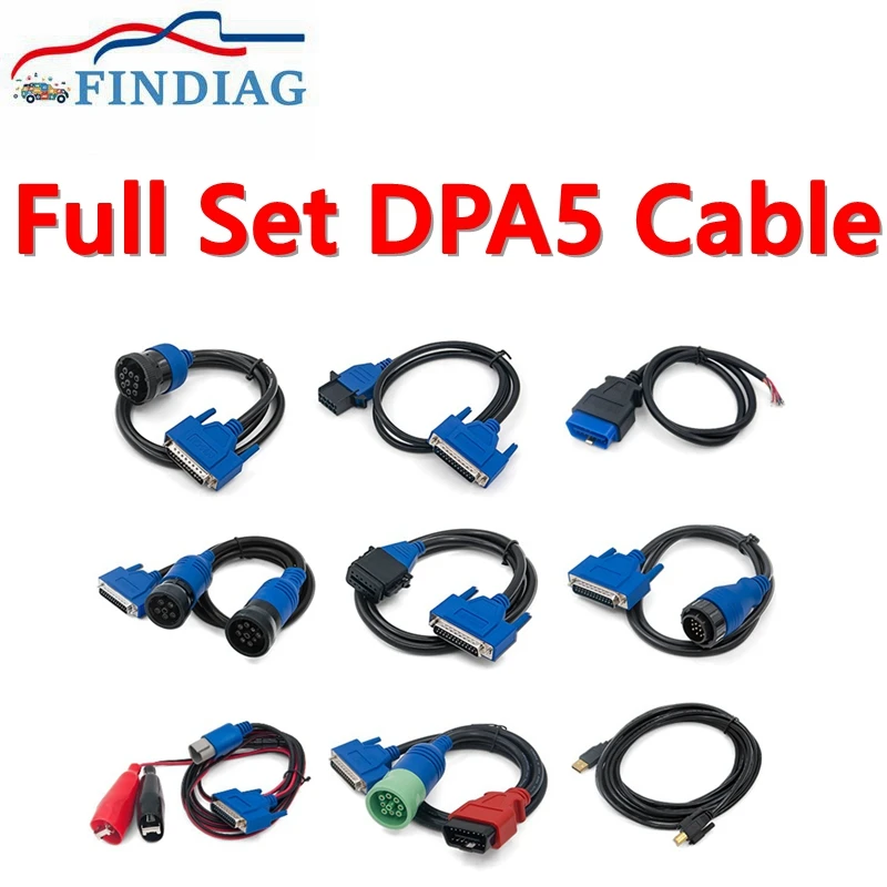 For DPA5 Portocol Adapter 9Pin + OBDII Cable 5 OBD II diagnostic cable