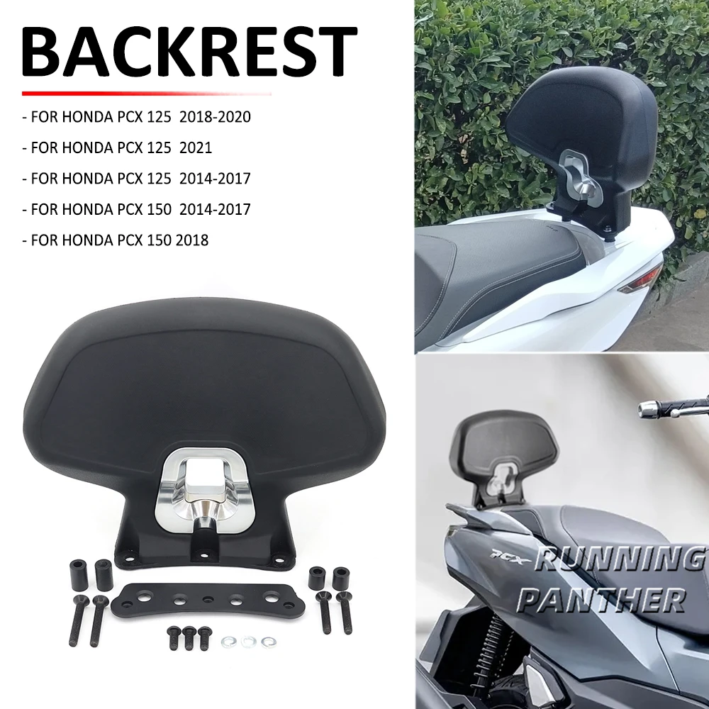 

NEW FOR HONDA PCX 125 150 Motorcycle Black Rear Passenger Seat Backrest Cushion Back Rest Pad PCX125 2014-2020 PCX150 2014-2018