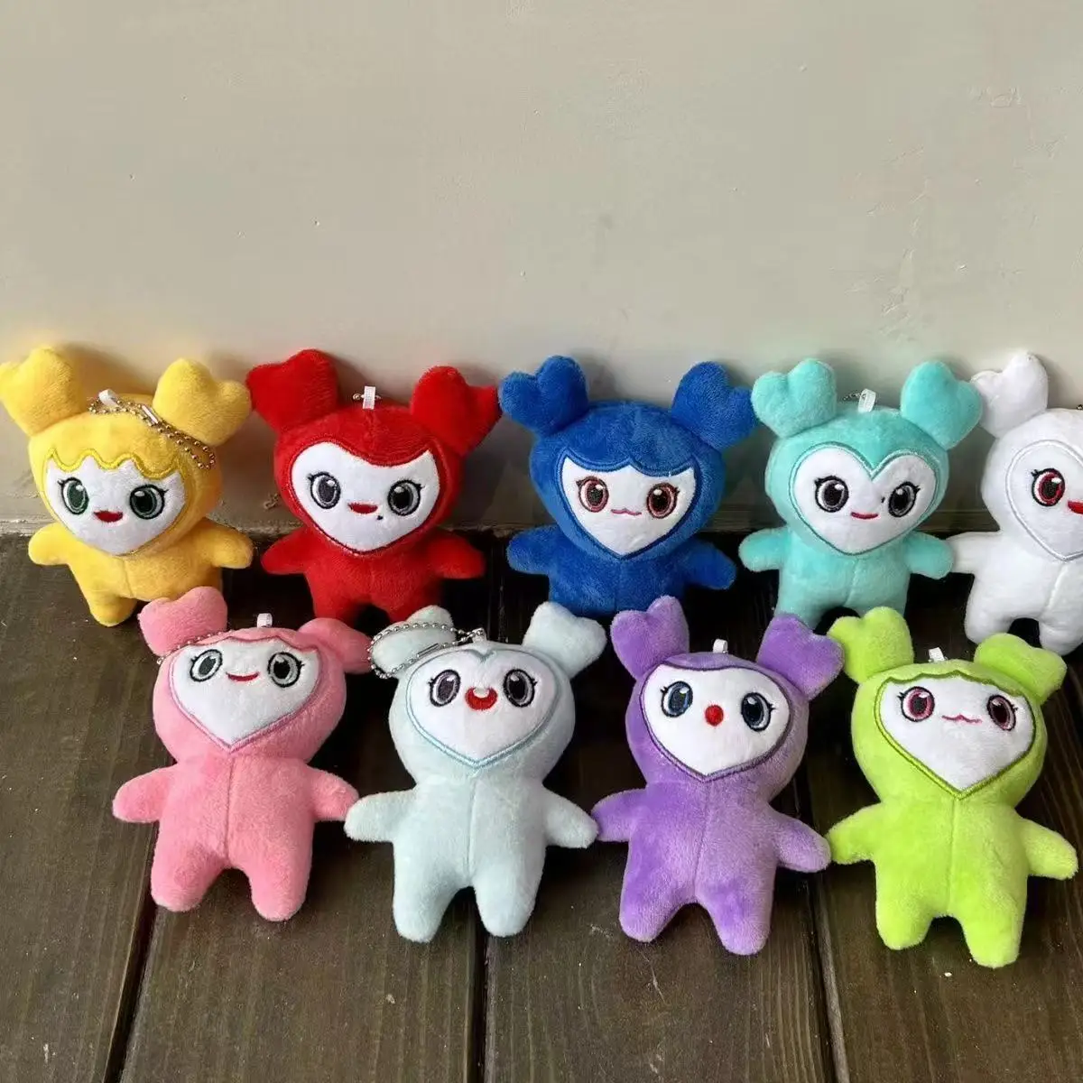9PCS/lot Plush lovelys twice Korean Super Star Plush Toy Cartoon Animal Doll Keychain Pendant Keybuckle PlushToy for Fans image 2