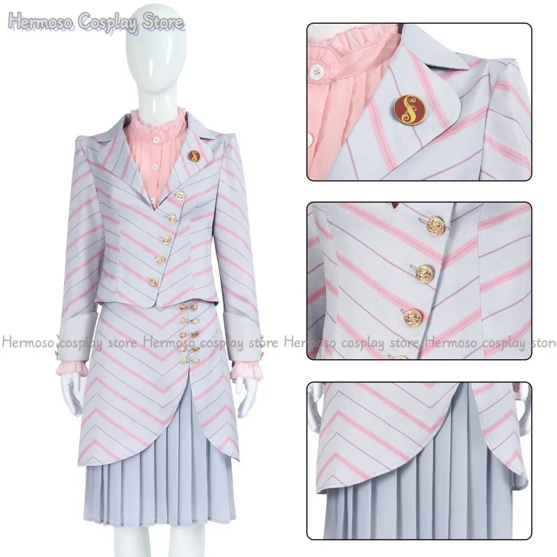 Glinda تأثيري أنيمي الساحرة Elphaba تأثيري حلي امرأة القوطية الوردي موحدة قبعة البدلة حفلة اللعب الزي للنساء #2