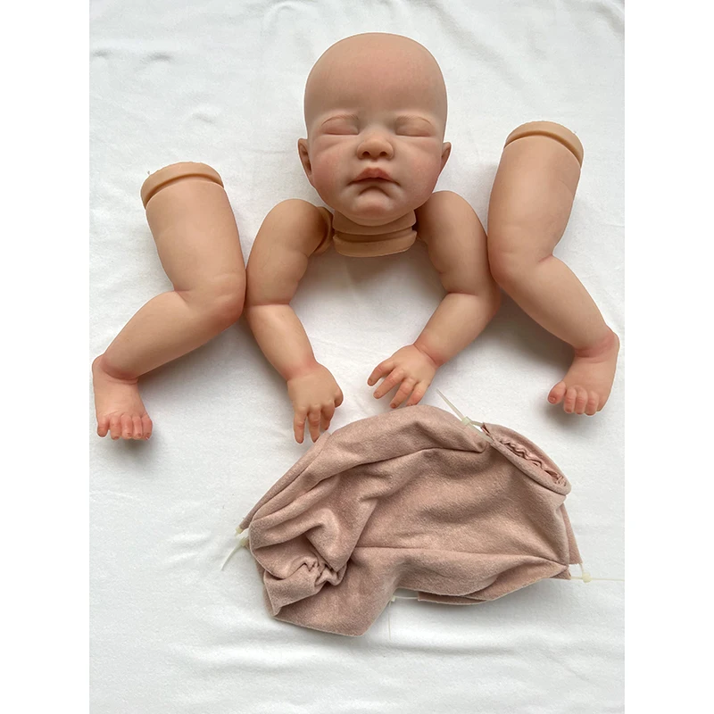 21inch Already Painted Reborn Doll Parts August Cute Sleeping Baby 3D Painting with Visible Veins Cloth Body Included