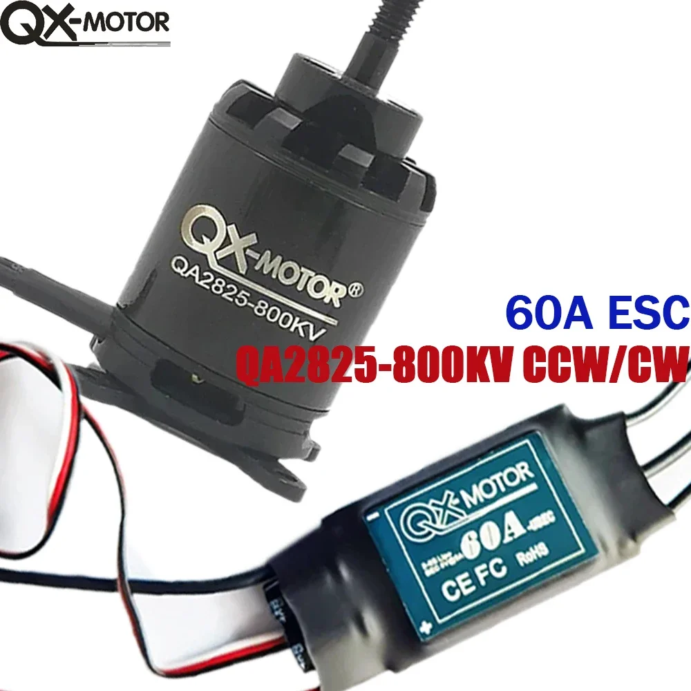 QX-Motor Motor sem escova para RC Quadcopter, CW CCW, QA2825, 700, 800, 850KV, 60A ESC