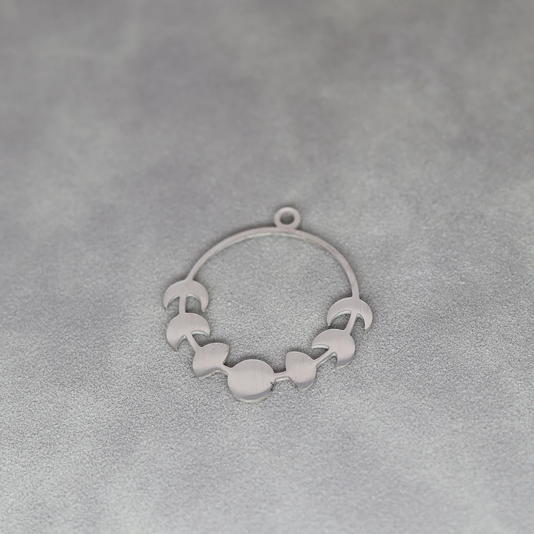 دلاية دائرية من الفولاذ المقاوم للصدأ للنساء والرجال ، بساطتها ، صناعة المجوهرات المصنوعة يدويًا ، هدايا الحفلات ، إكسسوارات ذاتية الصنع ، القمر ، 3