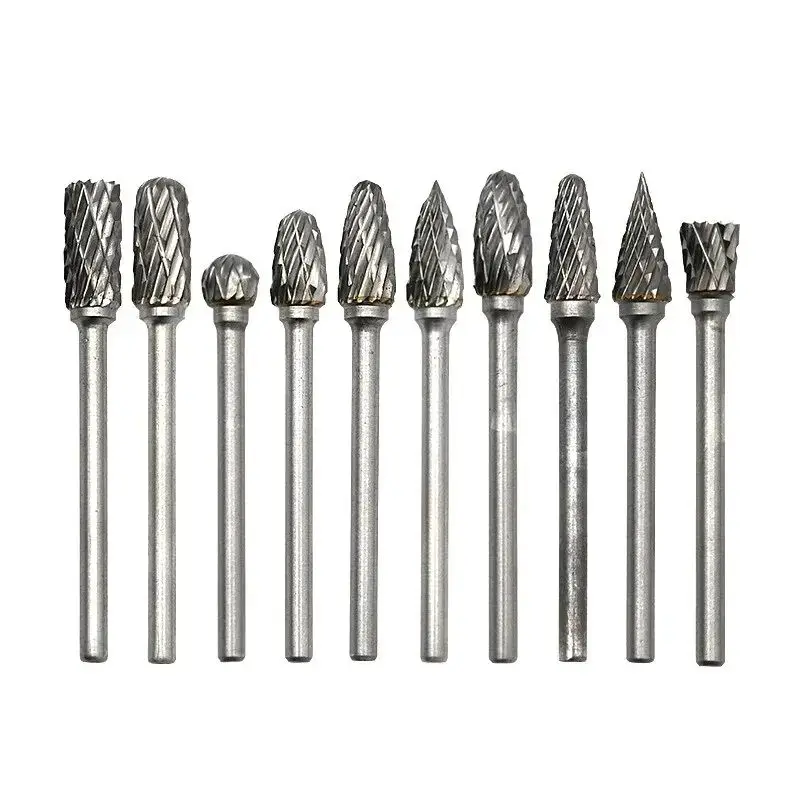 

10pc Hard Alloy Rotary File 3*6 Double Grain Tungsten Steel Grind Head Electric Grind Mold Woodwork Grinding File Tool Set