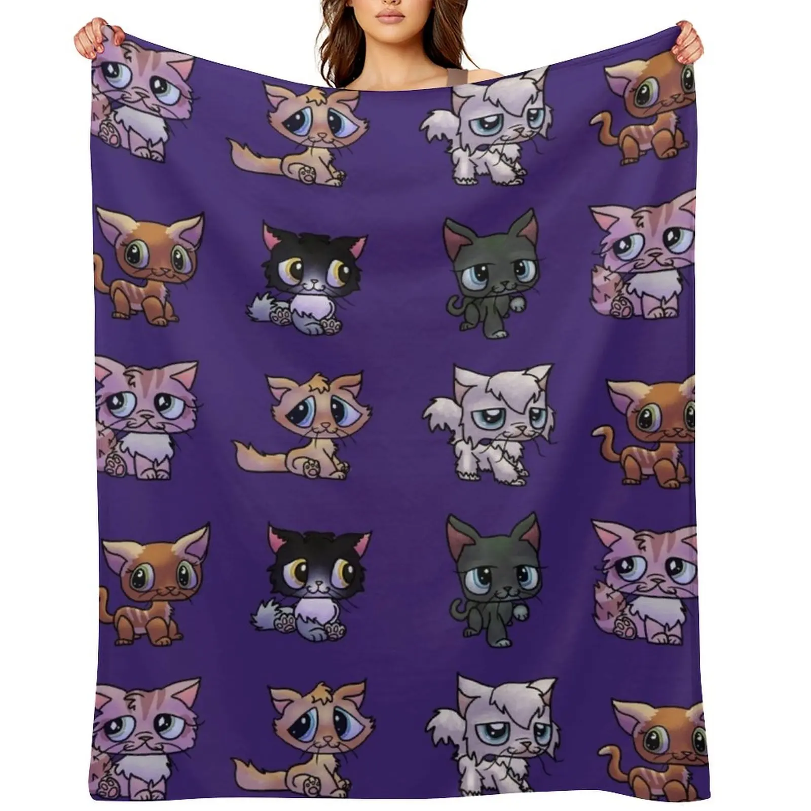 

Littlest Pet Shop Cats Throw Blanket Travel Luxury Weighted christmas gifts Blankets