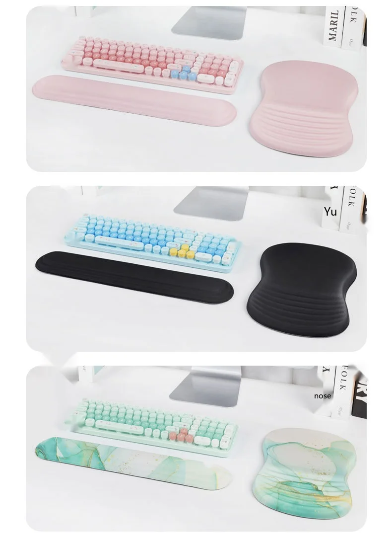Dicke Schaumstoff-Handgelenkauflage, Mauspad, Tastaturunterstützung, ergonomische Schreibtischunterlage für Büro und Gaming, 5 Musteroptionen – Detail 6