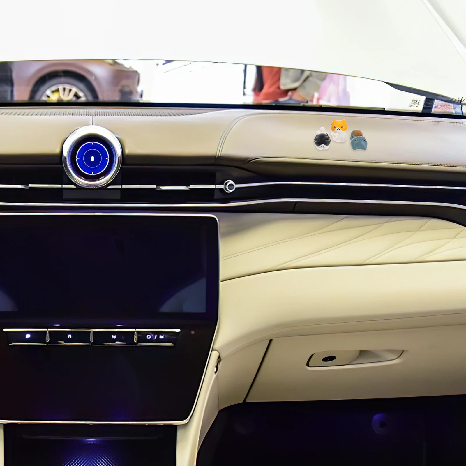 

6pcs Car Dashboard Cat Figurines Cute Pvc Mini Animal Figures For Car Interior Accessories Decor Desktop Office Home Truck