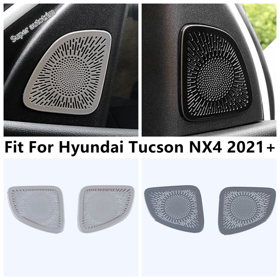 

Car Inner Pillar A Stereo Speaker Tweeter Frame Cover Trim For Hyundai Tucson NX4 2021 2022 Stainless Steel Interior Accessories