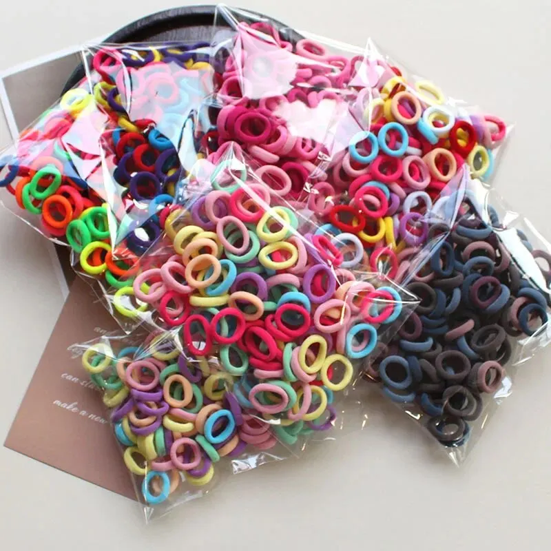 300/500/1000pcs Candy Color CHILDREN\'S Hair Band Does Not Hurt Hair Elastic Band High Elastic Hair Tie Hair Accessories Hair Tie