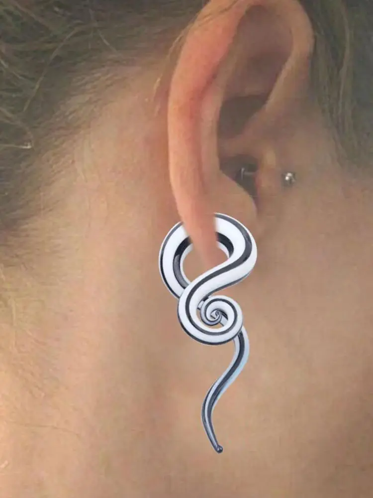 2szt Szklane ręcznie robione ucho Spiral Taper Teal Teardrop Earring Gauges Expander Stretcher Flesh Tunnel Plugs Piercing Oreja Jewelry — zdjęcie 2