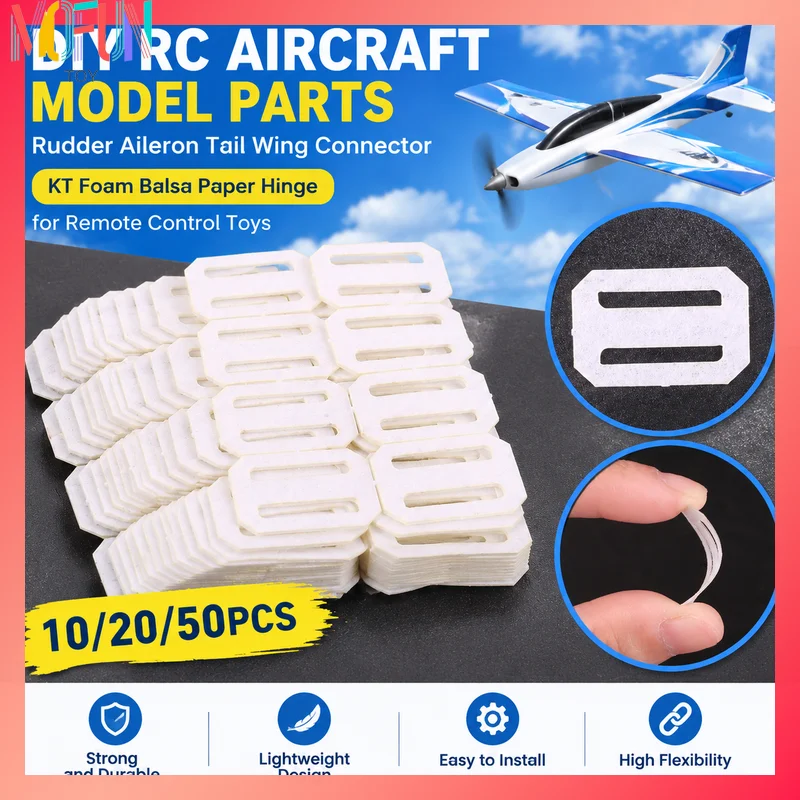 DIY RC Aircraft Model Parts Rudder Aileron Tail Wing Connector KT Foam Balsa Paper Hinge for Remote Control Toys 10/20/50pcs