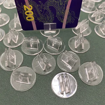 10/20/50 sztuk przezroczysty plastikowy stojak na karty papierowe 1-1,5 mm elementy gry planszowej uchwyt na karty do kart do gry