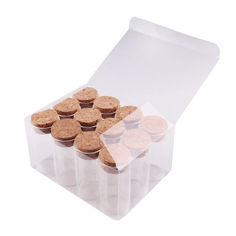 

12Pcs 25ml Transparent Glass Storage Container Sealed Cans Food Grains Spice Flour Tea Nuts Cereal Home Kitchen Decor